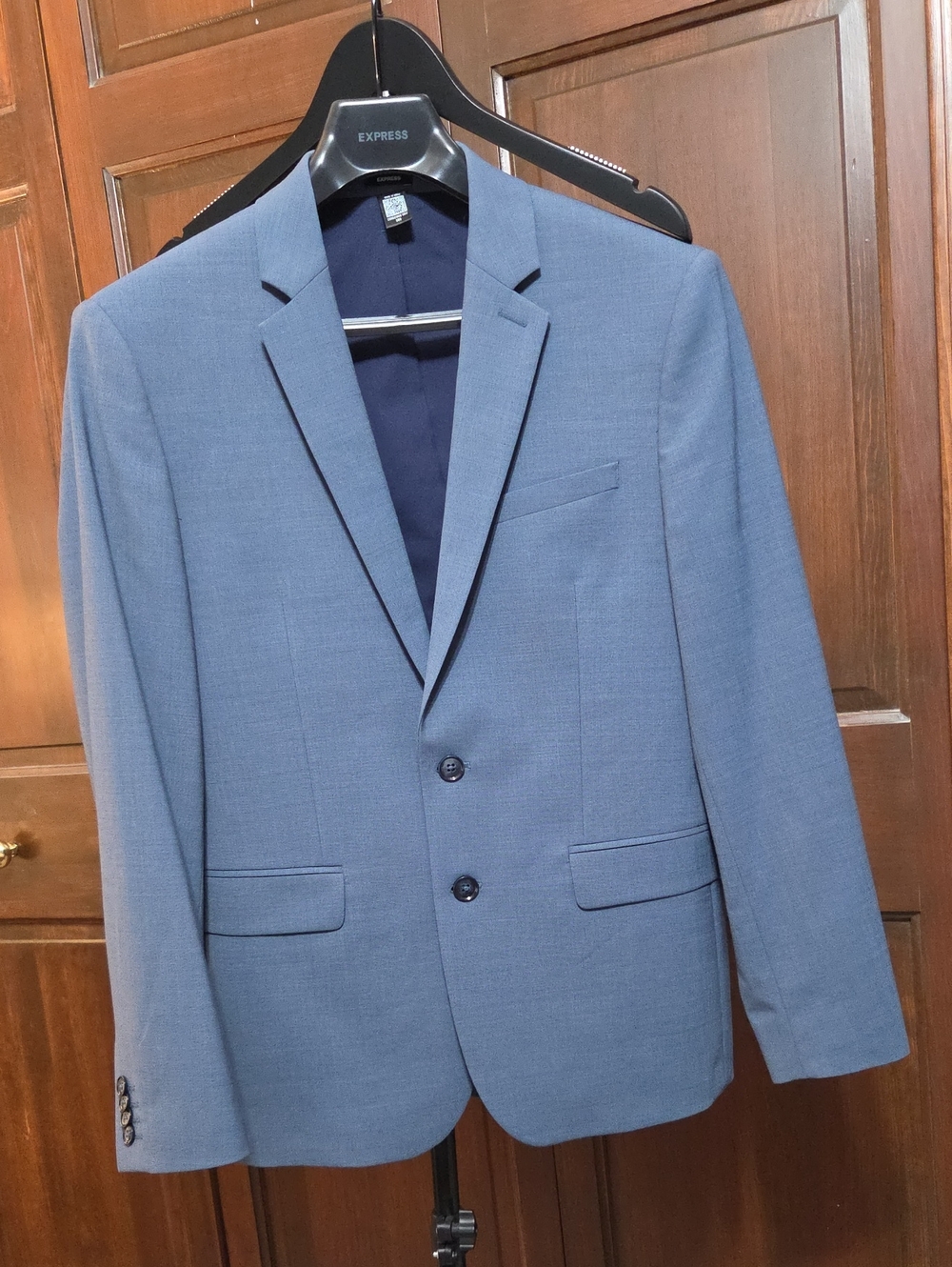Express Extra Slim Mens Blue Suit Jacket And Pants Set.